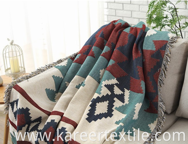 Custom Made 100% cotton Outdoor custom throw woven blanket